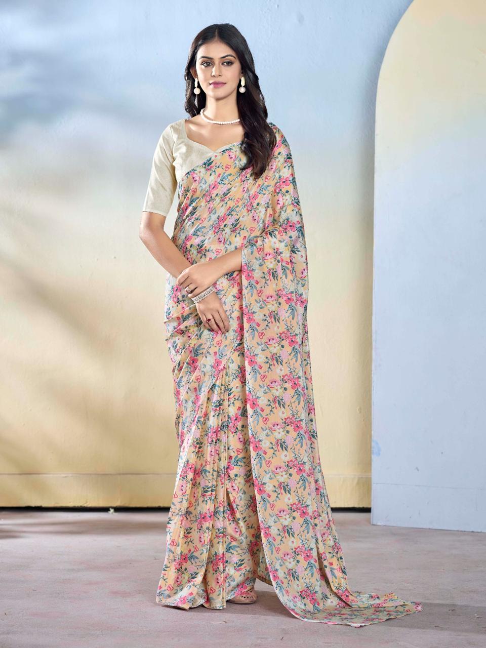 Soft Chiffon Georgette Ready To Wear saree