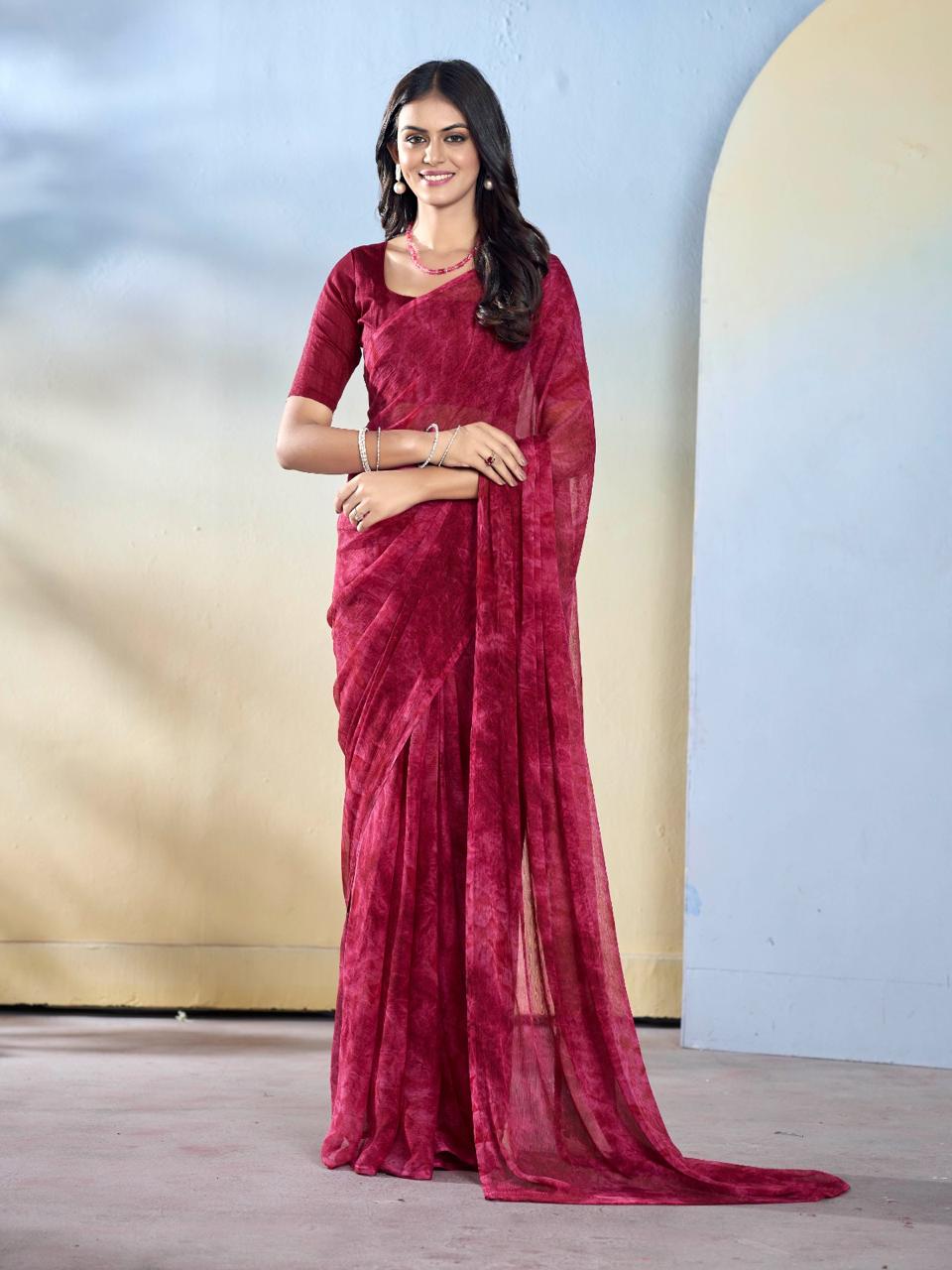 Soft Chiffon Georgette Ready To Wear saree