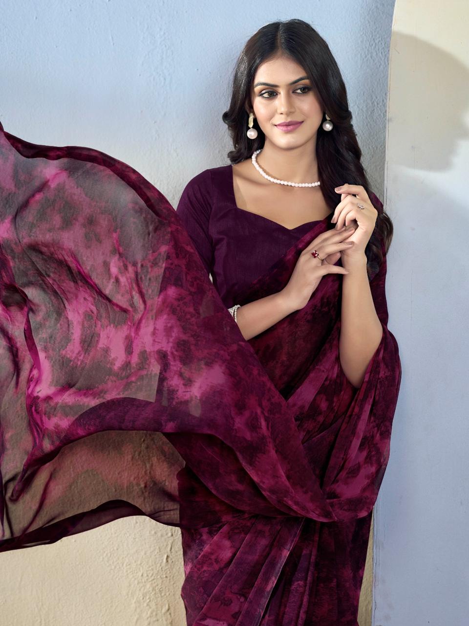 Soft Chiffon Georgette Ready To Wear saree