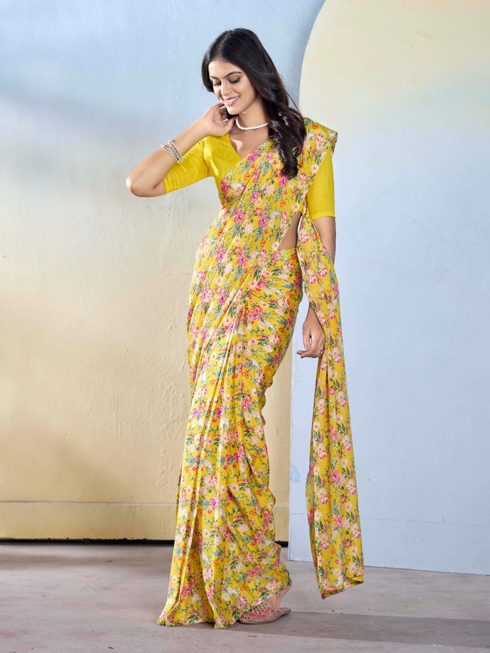 Soft Chiffon Georgette Ready To Wear saree