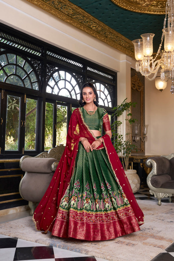 Green Color Kanchipuram Lehenga Choli