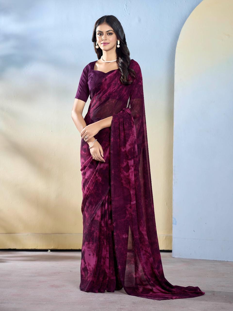 Soft Chiffon Georgette Ready To Wear saree