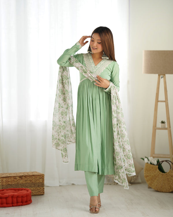 RANGOLI SILK THREE PIECE KURTI SUIT