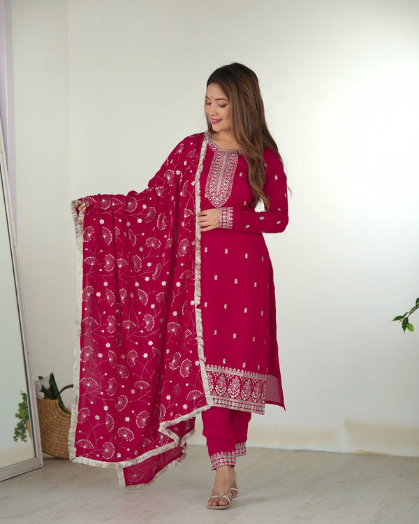 BEAUTIFUL KURTA WITH DUPPTA SET, TROUSERS