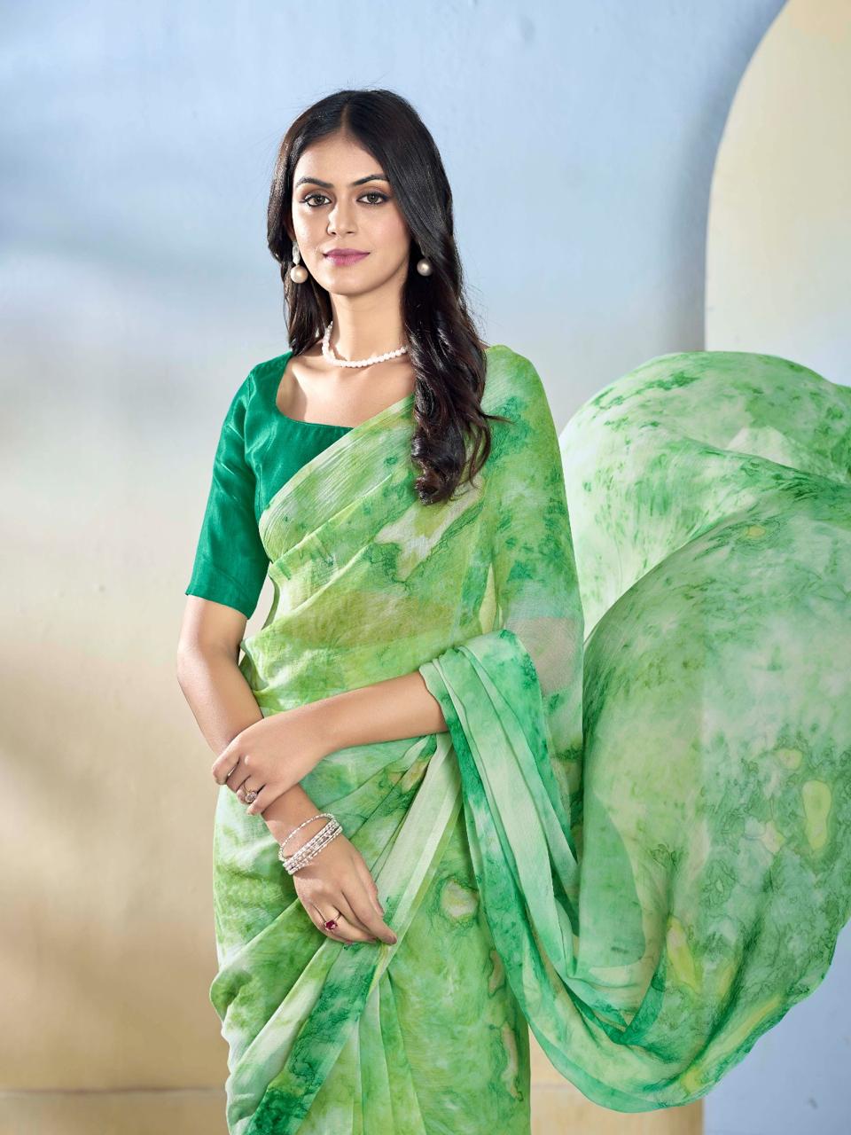 Soft Chiffon Georgette Ready To Wear saree