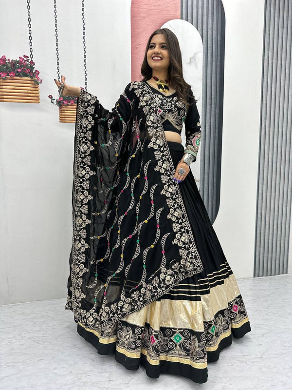 Beautiful Black Navratri Special Pure Cotton Lahenga Choli