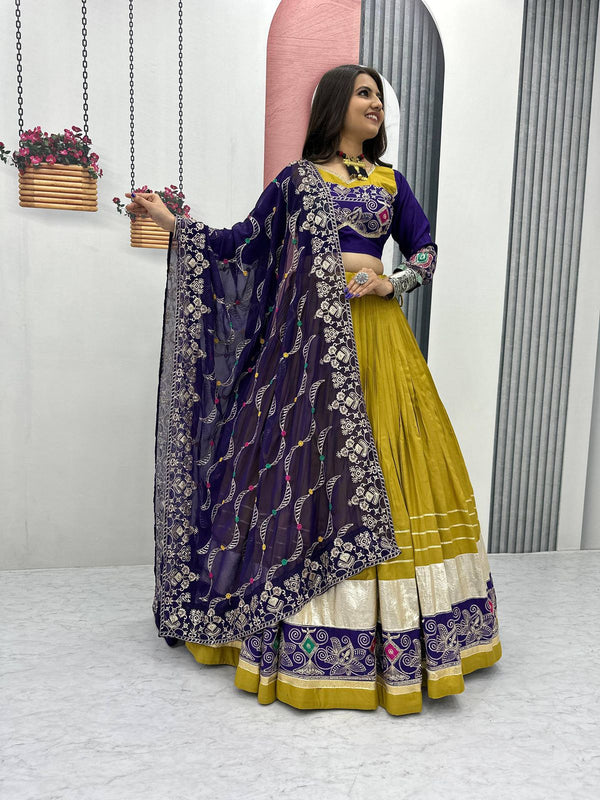 Beautiful Yellow  Navratri Special Pure Cotton Lahenga Choli