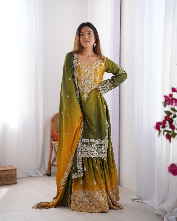 GRACEFUL DUAL SHADED SHARARA SETS