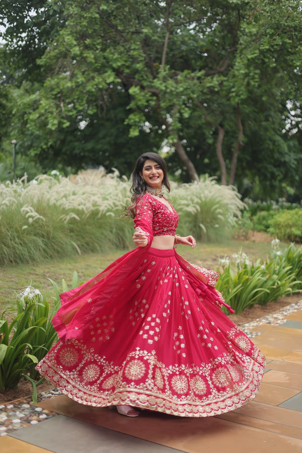 Rangoli Silk With Sequins And thread Embroidered work Lehenga Choli