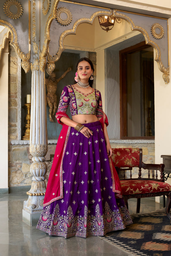 Purple wonder adorned with delicate embroidery Sequins Lehenga