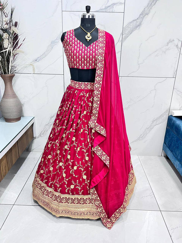 Rani Pink Thread and Sequence Lehenga Choli