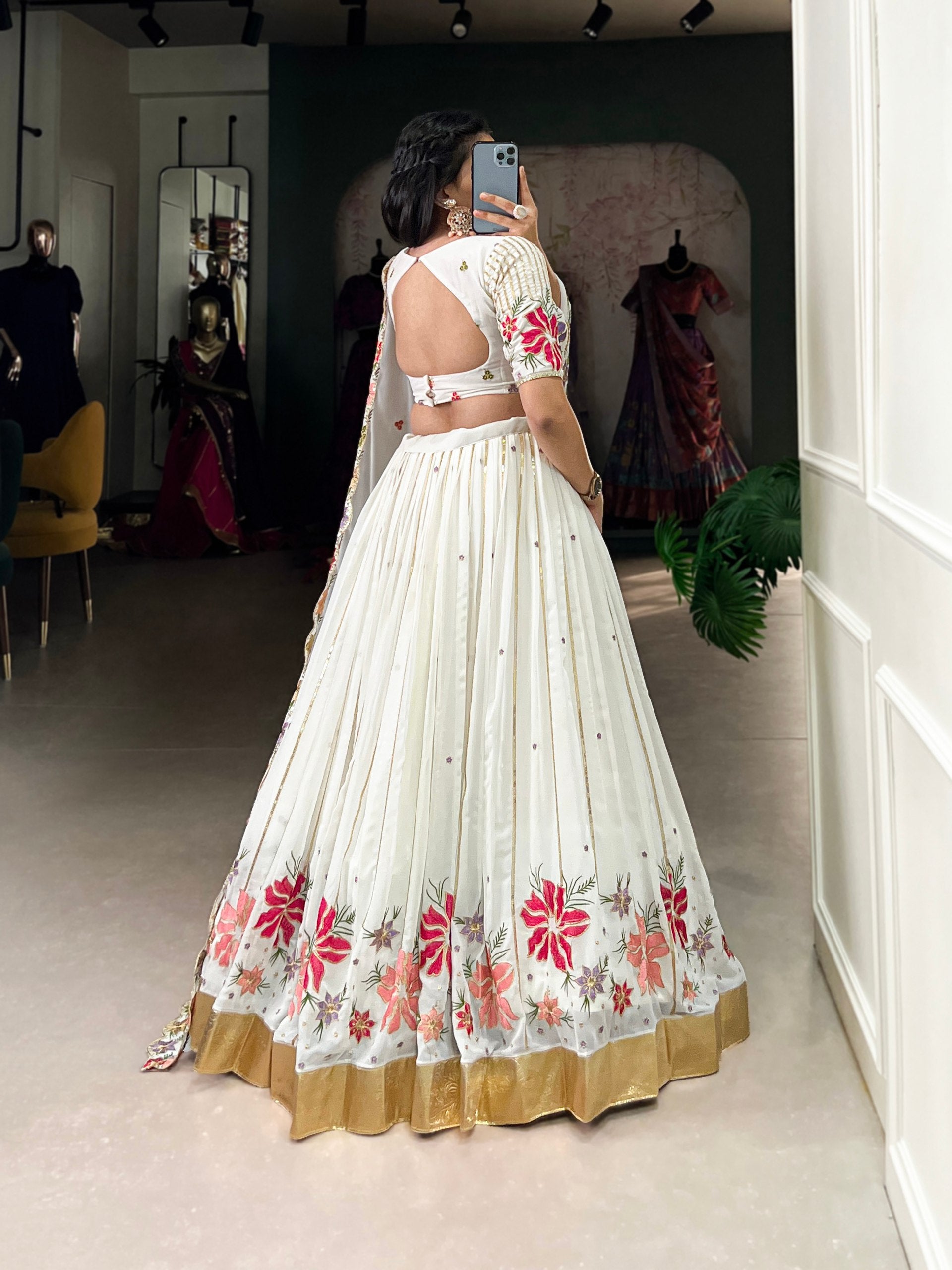 White wonder adorned with delicate embroidery Lehenga