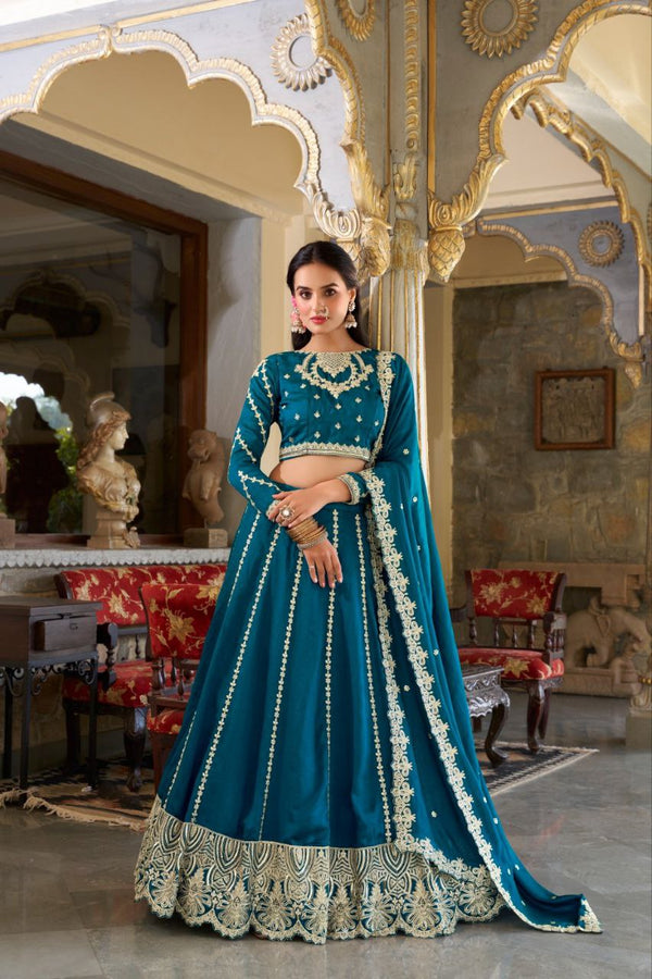 Beautiful Designer Vichitra Silk Lehenga Choli