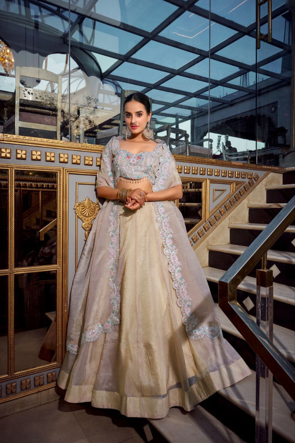 Shining brighter Gold Crush Lehenga