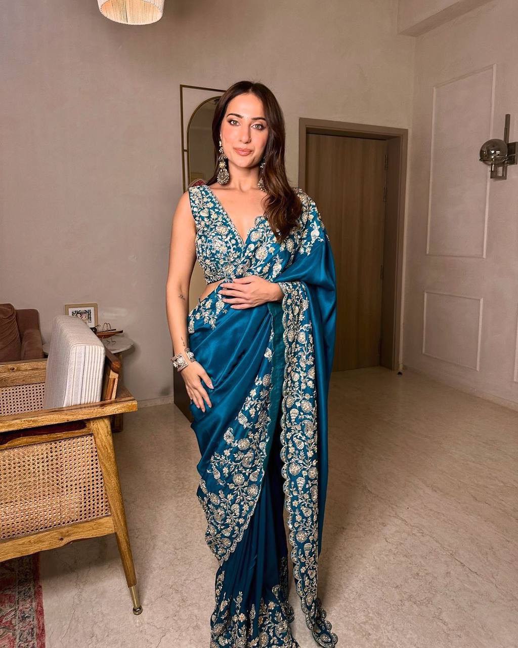 Designer Heavy Chinon Febric Saree